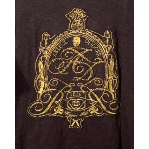 Artful Dodger Brown T Shirt Gold Embroidery Beads Blaggers Ball Size 3X - Picture 1 of 4